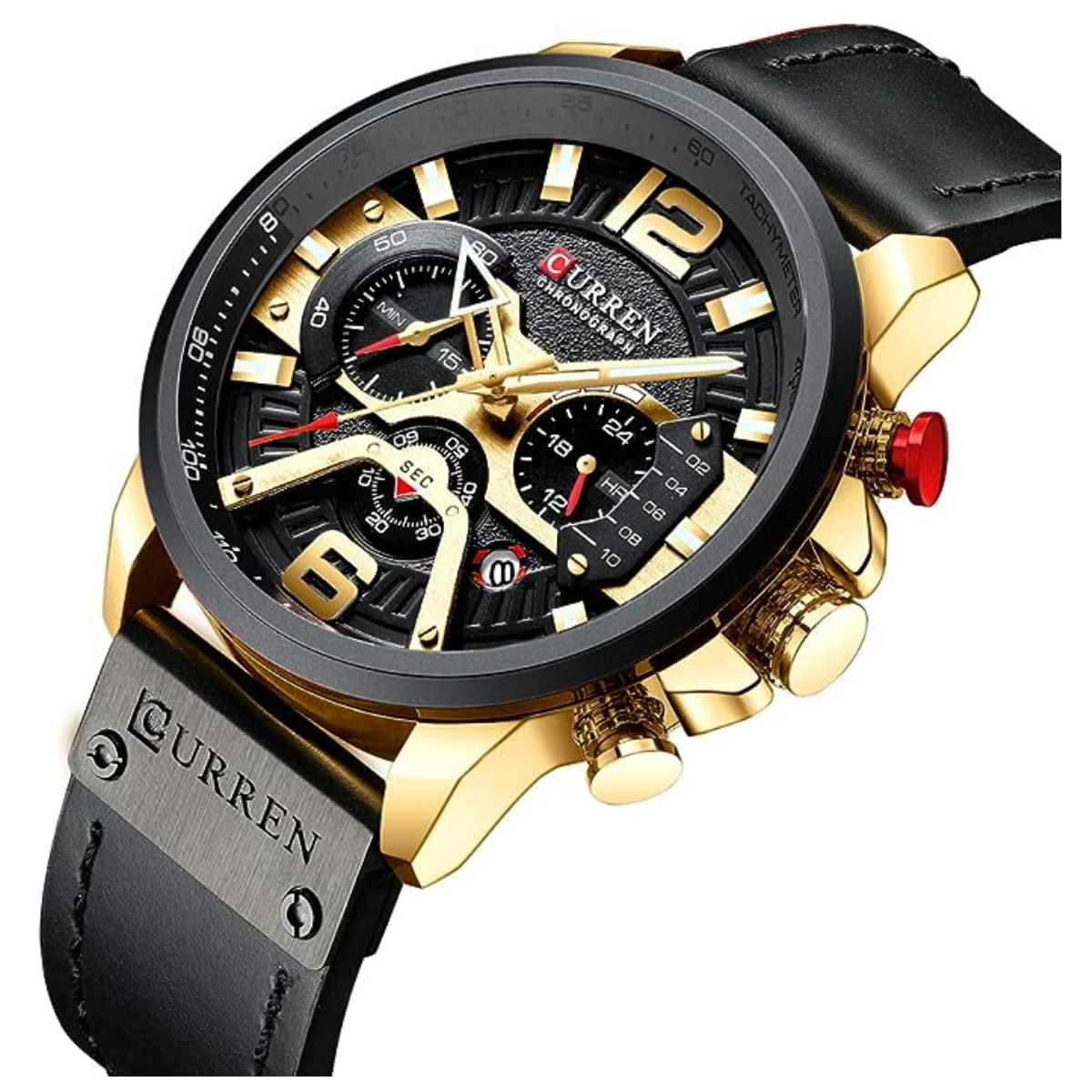 reloj curren hombre original pulso de cuero color negro dorado Comprar en tienda onlineshoppingcenterg Colombia centro de compras en linea osc2